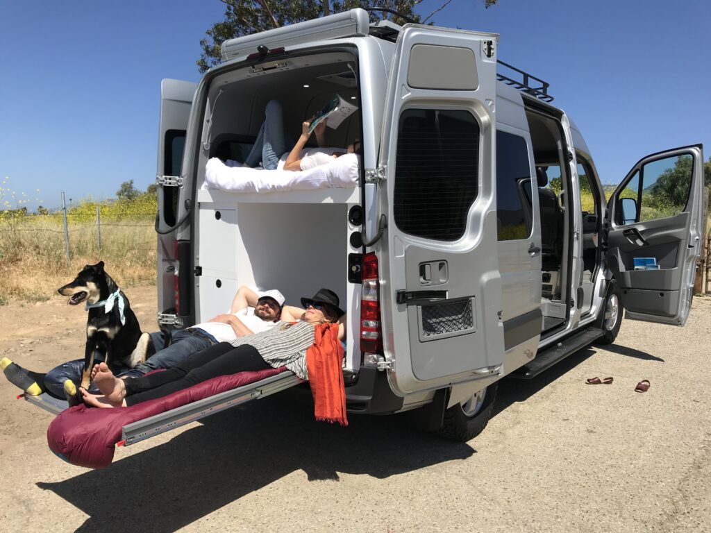 Side view of the Winnebago revel 4 by 4 sprinter van