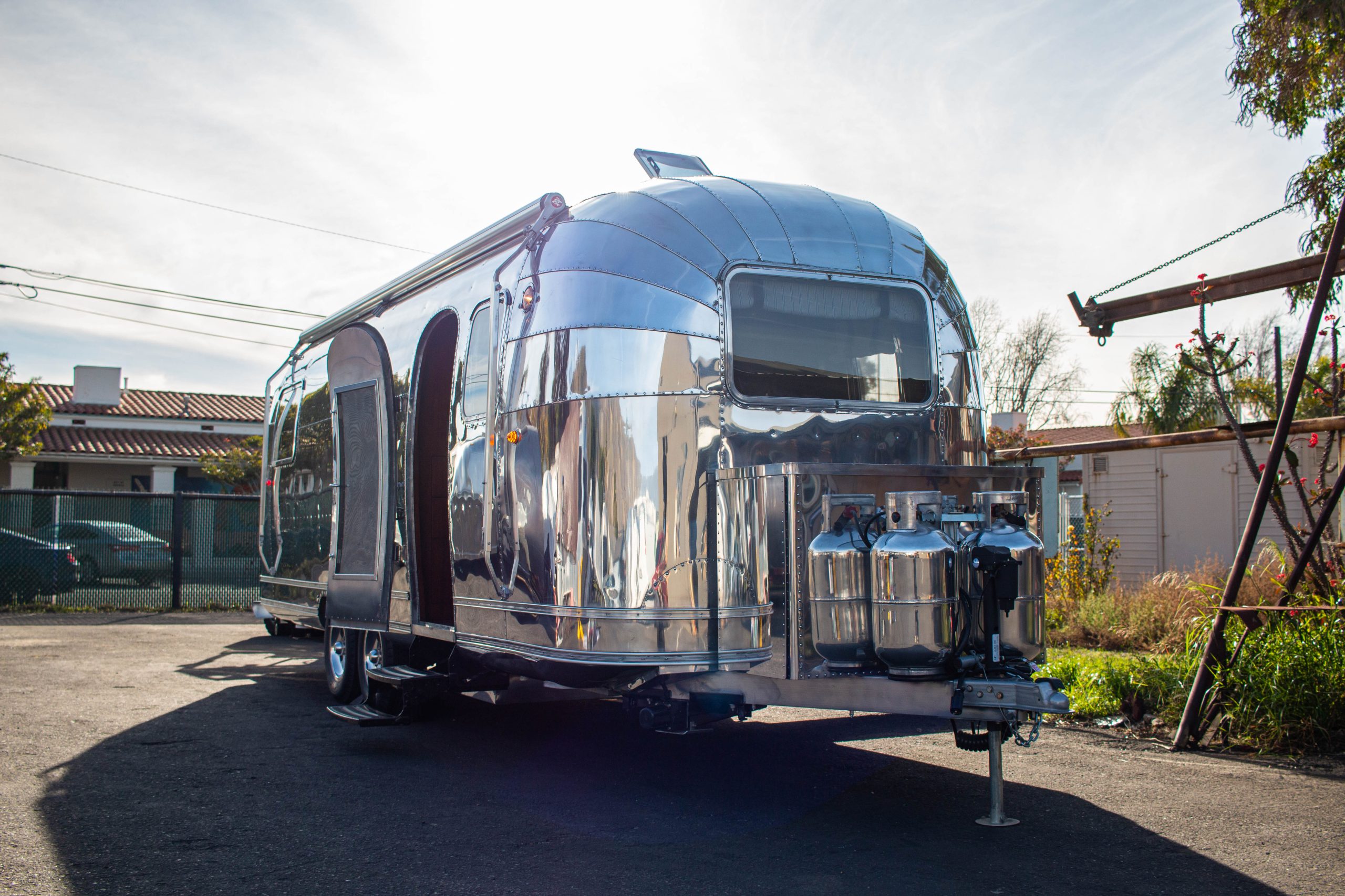 Back View of the Silver Lining Franke Airstream
