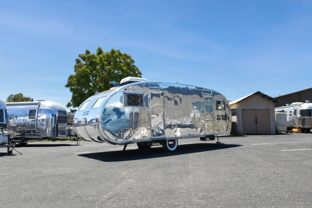 A long shot of the 1922 Ford Spartanette Airstream